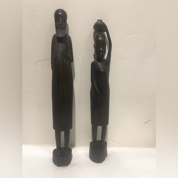 Vintage hand carved in kenya African wood figures - Picture 1 of 11